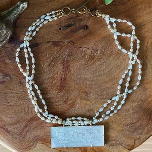 Vtg DAVID NAVARRO Signed Pearl Necklace MOP Choker